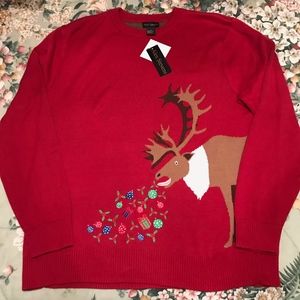 NWT Puking Pooping Reindeer Ugly Christmas Sweater